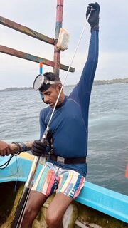 Подводная охота у Тангалле на Шри-Ланке - два попугая на гриль