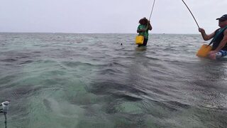 Ароранги с бамбуковым удилищем: по грудь в воде без катушки