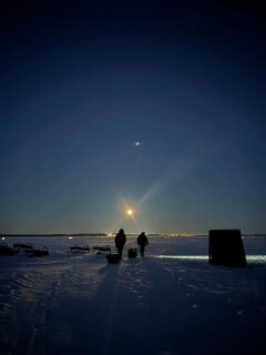 Минское море при минус 18: слабый клев и около 15 рыб в соседней палатке