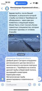 Ответ Минприроды на обращение о трубе