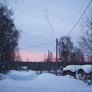 Родная деревня под снегом