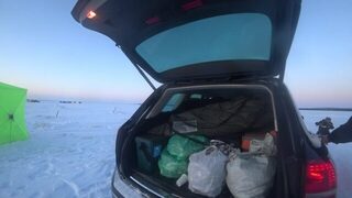 Унская губа Белого моря, устье Кинжуги: мороз за тридцать, треснувший лёд и рыбалка без палатки