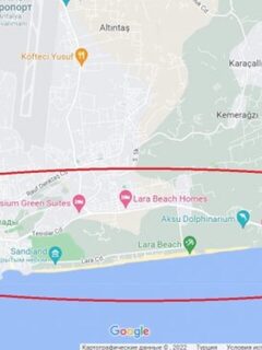Полоса Лары на карте Антальи