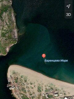 Песчаный островок появляется в отлив