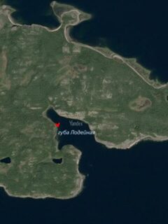 Точки у Пежострова на спутниковой карте