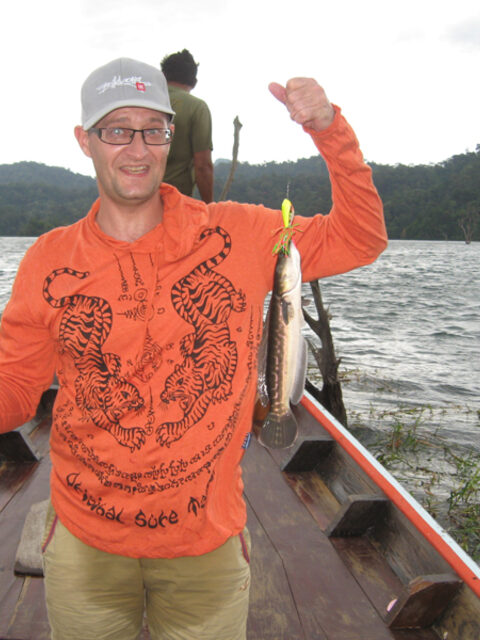 Таиланд, озеро Чео Лан: змееголов на поппер, сход в траве и рыба на углях после двух дней ловли