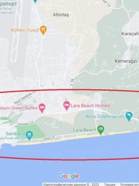 Полоса Лары на карте Антальи