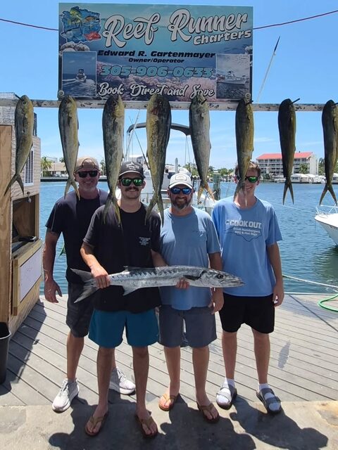 Махи и барракуда после выхода с Reef Runner Charters у Ки-Уэста