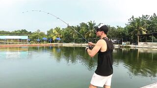Fishing in Malaysia, KL, big grouper, vid 1