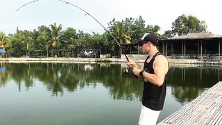 Fishing in Malaysia, KL, big grouper, vid 1