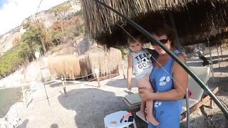 Крупный сарган в Олюдениз Турция ловля у отеля Сентидо