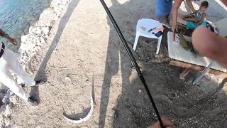 Крупный сарган в Олюдениз Турция ловля у отеля Сентидо