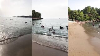 Окурджалар пляж в Аланье народу много волн мало