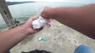 Сухум, Абхазия рыбалка с пирса по барабульке с нуля