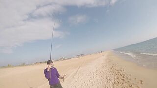 Благовещенская - сарган в Чёрном море у кромки прибоя