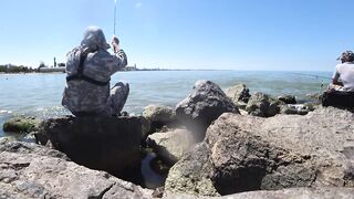 Ейск, Азов. Рыбалка у косы и городской набережной