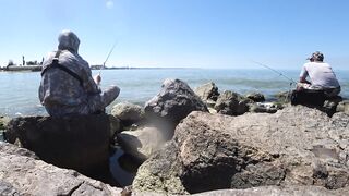 Ейск, Азов. Рыбалка у косы и городской набережной