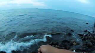 Туапсе, дикий пляж. Удачный вечер рокфишинга