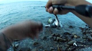 Туапсе, дикий пляж. Удачный вечер рокфишинга