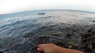 Туапсе, дикий пляж. Удачный вечер рокфишинга