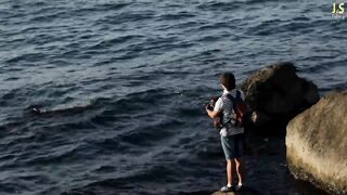 Алупка, Крым. Береговая рыбалка у волнореза