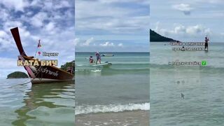 Пляж Ката, Пхукет на прибое где держатся стаи