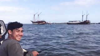 Serangan Bay (залив Серанган), Bali (Бали) рыбалка у берега