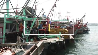 Kota Kinabalu (Кота-Кинабалу) - рыбацкая гавань с воздуха, Сабах