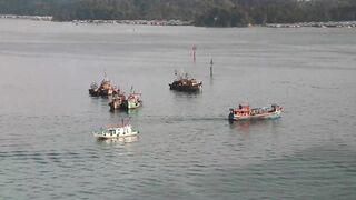 Kota Kinabalu (Кота-Кинабалу) - рыбацкая гавань с воздуха, Сабах