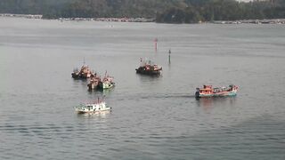 Kota Kinabalu (Кота-Кинабалу) - рыбацкая гавань с воздуха, Сабах