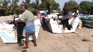 Pasikuda (Пассикуда), Шри-Ланка: пляж и жизнь рыбаков у берега