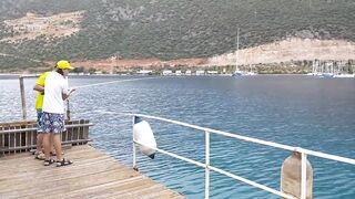 Каш, Турция октябрь охота на фугу у берега