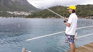 Каш, Турция октябрь охота на фугу у берега