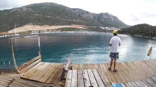 Каш, Турция октябрь охота на фугу у берега