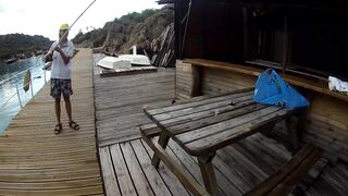 Каш, Турция октябрь охота на фугу у берега