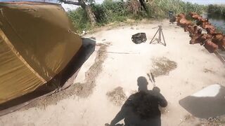 Река Аксу - трофей ищем у бровки, ночёвка на берегу