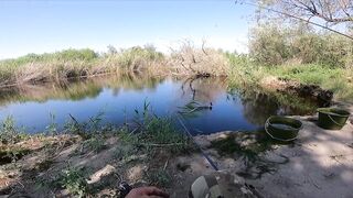 Река Аксу - трофей ищем у бровки, ночёвка на берегу