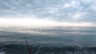 Пицунда: рыбалка с берега на закате летом 2025