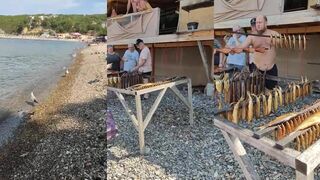 Новомихайловский - пляж, уха и морская рыбалка у берега