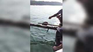 Гоа - на рыбалке попалась ядовитая мурена, осторожно