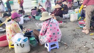 Рыбацкая деревня Mui Ne Phan Thiet улов на причале и запах моря