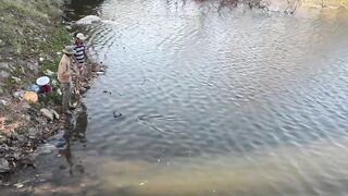 Phan Thiet — ловля на пластиковую бутылку, рыбалка на реке