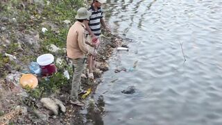 Phan Thiet — ловля на пластиковую бутылку, рыбалка на реке