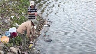 Phan Thiet — ловля на пластиковую бутылку, рыбалка на реке