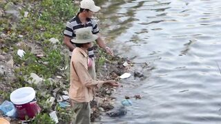 Phan Thiet — ловля на пластиковую бутылку, рыбалка на реке