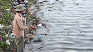 Phan Thiet — ловля на пластиковую бутылку, рыбалка на реке