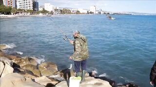 Лимасол 17.01.2019: вечер, огни и рыбалка на набережной