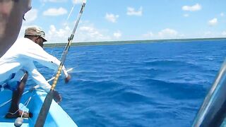 Bayahibe Fishing Centre Dominican Republic Captain Pepe Giant Wahoo Caught By Hand Line!