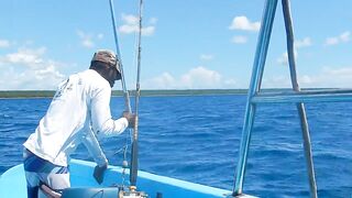 Bayahibe Fishing Centre Dominican Republic Captain Pepe Giant Wahoo Caught By Hand Line!