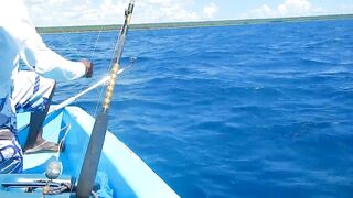 Bayahibe Fishing Centre Dominican Republic Captain Pepe Giant Wahoo Caught By Hand Line!